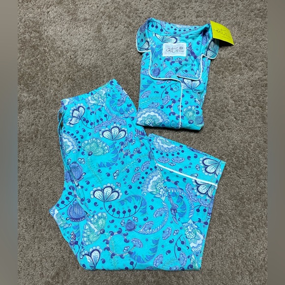 the cats pajamas Other - THE CATS PAJAMAS SHORT SLEEVE STELLA PIMA KNIT PAJAMA SET. SIZE XS. NWT.